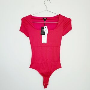 NWT - Express Squareneck Berry Body Contour Collection Bodysuit - Size XS